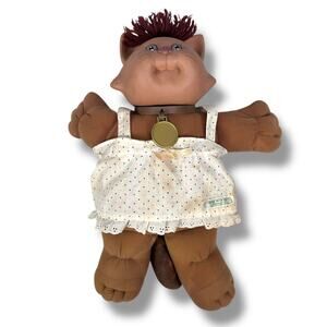 Vintage 1983 Cabbage Patch Kids Koosas Cat Doll 14" Brown‎ Plush Toy READ